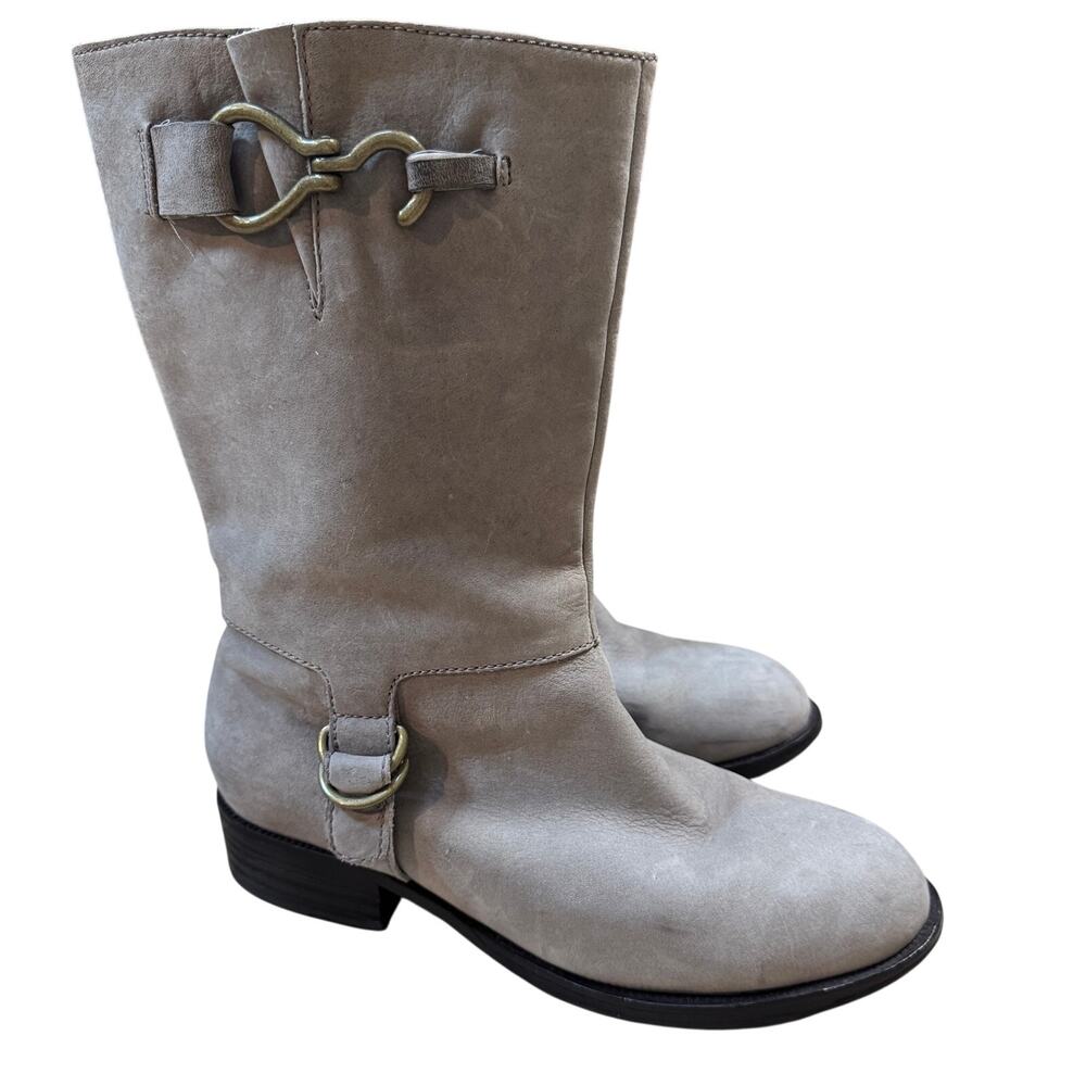 Cole Haan Air Tantivy mid calf pull on grey suede boots 8.5